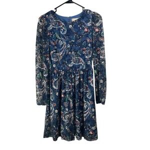 Altar'd State Paisley Floral Lace Long Sleeve Mini Dress Size Small